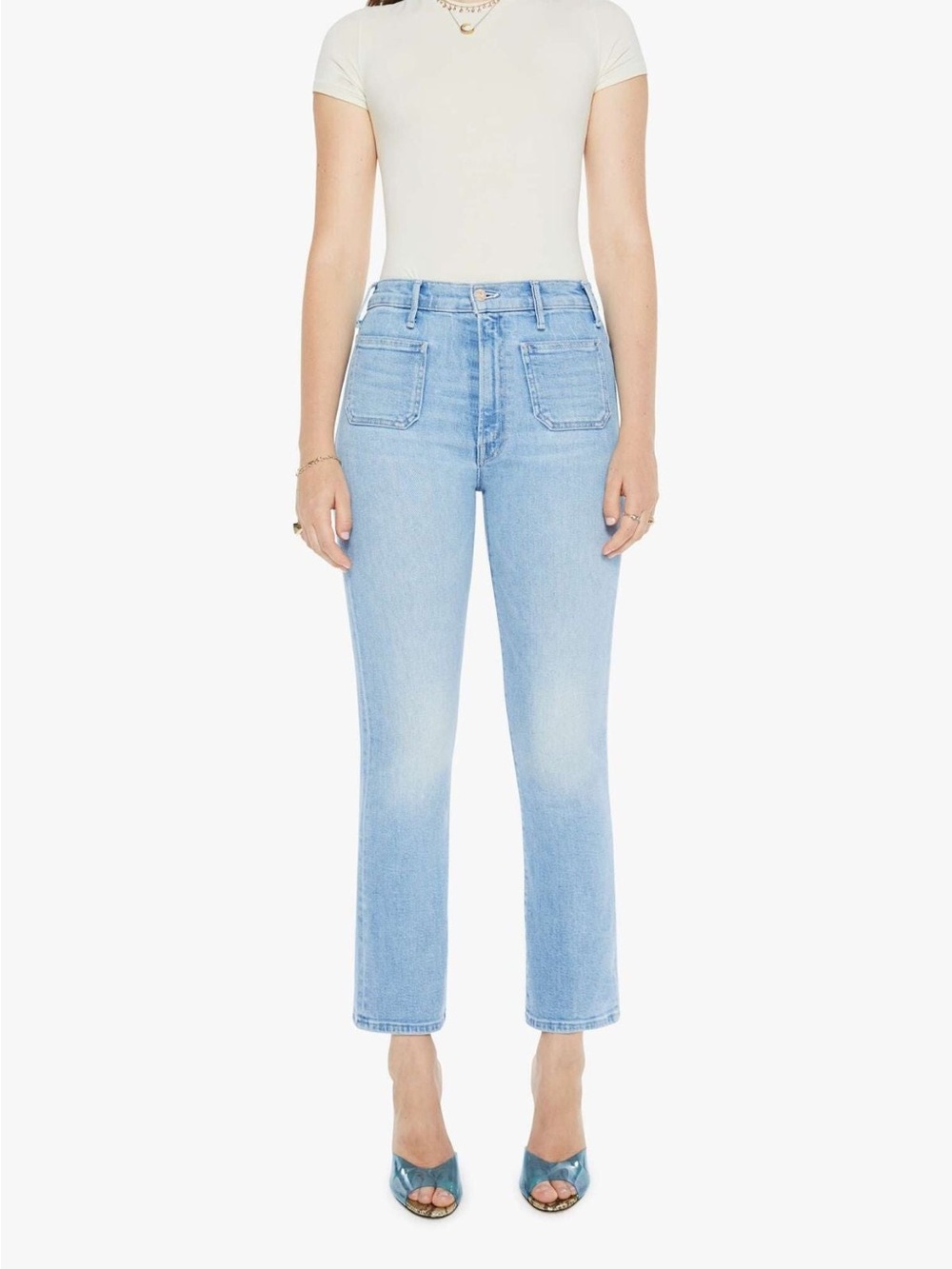 MOTHER HUSTLER PATCH POCKET ANKLE JEAN - TUNE IN TUNE OUT